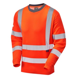 Leo Workwear T05-O Riverton ISO 20471 Class 3 RIS-3279-TOM Comfort EcoViz PB Sleeved T-Shirt